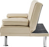 Sofa Bed Faux Leather with Cup Holders 2 Seater Click Clack Living Room Recliner
