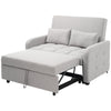 2 Seater Sofa Bed with Adjustable Backrest & Convertible Pull Out Bed Light Grey