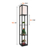 Floor Lamp Free Standing Wood 3-Tier Storage Shelf Reading Bedroom Living Room