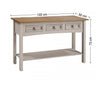 Corona Console Table Grey 3 Drawer Wax Solid Pine Hall by