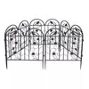 Decorative Garden Fence 5 Panels Outdoor Black Thicken Metal Wire Fencing Patio