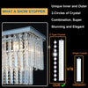 Rectangular Crystal Chandeliers for Dining Room, Modern Farmhouse Rectangle 1...