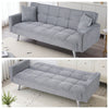3 Seater Click Clack Sofa Bed Upholstered Fabric Recliner Settee Couch w/Pillows
