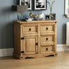 Corona Sideboard 1 Door 4 Drawer Mexican Solid Waxed Pine Furniture Storage Unit