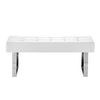 Austin Large Faux Leather Dining Bench In White