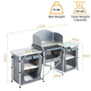 Folding Camping Kitchen Portable Cooking Table Outdoor Picnic Storage Cabinet