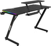 RGB Gaming Desk with LED Lights & Monitor Stand PC Computer Carbon Fibre Effect