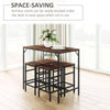 Industrial Rectangular Dining Table Set with 4 Stools for Dining Room, Kitchen,