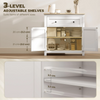 Sideboard Storage Cabinet with Adjustable Shelf Drawer White and Oak Brown HGFS