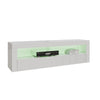 TV Stand Modern High Gloss Doors Entertainment Unit Cabinet With RGB LED Lights