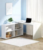 L-shaped Computer Desk Corner Table w/ 4 Storage Shelves Workstation Home Office