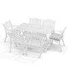 7 Piece Patio Dining Set with Garden Umbrella Table & 6 Chairs Outdoor Furniture