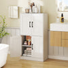Pantry Cabinet Floor Storage Cabinet with Adjustable Shelves-White