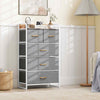 Chest of Drawer with 5 Foldable Drawers Storage Tower-Grey