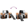 ' Loft Bed with Tunnel White&Black 90x200 Solid Wood Pine Y1B7