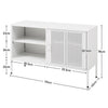 Industrial TV Stand Cabinet Storage 4 Shelves Metal Sideboard Living Room w Door