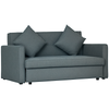 Convertible 2 Seater Sofa Bed with 2 Cushions Storage for Living Room Dark Grey