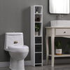 Modern Bathroom Tall Cabinet with Storage Shelf&Door Corner Shelf Bookshelf