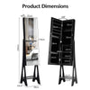 LED Sanding Mirror Jewelry Cabinet Makeup Vanity Armoire Jewelry Organizer Black