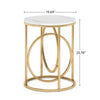 Modern Round End Table, Faux Marble Sofa Side Table Coffee Table Cocktail Table
