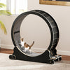 Cat Exercise Running Wheel Treadmill w/Carpeted Runway for Indoor Cats Black