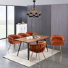 Velvet Dining Chair with Door Knocker Ring Windsor Dressing Room Chair 1/2/4/6