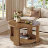 80cm Round Coffee Table for Living Room 2-Tier Modern Circle Accent Center Table