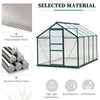 6x8ft Walk-In Polycarbonate Greenhouse Plant Grow Galvanized Aluminium