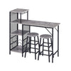 3Pcs Bar Table Stools Set 2 Bar Stools for Breakfast Pub Counter Small Apartment
