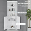 Corner Bathroom Cabinet Freestanding Bathroom Storage Unit, Open Shelves, White