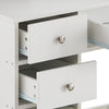 White Dressing Table Wood Makeup Desk with Mirror 5 Drawers Stool Shelf Bedroom
