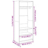 Wardrobe Grey Sonoma 80x50x200 Engineered Wood I5F2