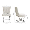 2x Button Back Dining Room Chairs Stainless Steel Legs Padded Seat Accent Chair
