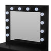 Black Dressing Table Set with LED Lights Mirror Vanity Make up Desk Stool