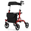 2-in-1 Rollator Walker Foldable Aluminum Alloy Medical Walker with Seat
