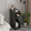 20cm Width Slim Bedside Table Cabinet with Drawer&Storage Space High Gloss Black