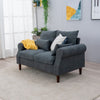 2 Seater faux leather/Linen Fabric Love Seat Sofa Armchair with Footstool Couch