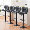 2x Bar Stools Faux Leather Gas Lift Adjustable Pub Chair Frosting Base Swivel