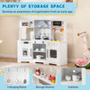 Toddler Wooden Toy Set Kitchen Accessory Playset w/ Ice Maker-White