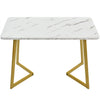 Dining Table and Chairs Set 4 Marble Effects Kitchen Table Chairs w/ Metal Legs