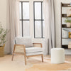 Modern Accent Fabric Chair Single Sofa Upholstered Rattan Armchair Living Room