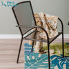 Set of 2 Metal Mesh Black Outdoor Patio Dining Chair Garden Furniture
