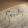 Rectangular Dinner Table Kitchen Dining Room Table Glass Top + Wood Effect Legs