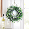 Artificial Topiary Wreath Lavender Fake Flower Leaf Door Hanging Garland Decor