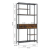 Vintage Industrial 7 Tier Rustic Shelving Unit Bookcase Storage Display Shelf