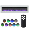 White 60inch Electric Fireplace Glass LED Flames Wall/Freestanding Heater Remote