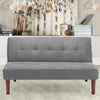 2 Seater Sofa Bed Linen Sofa Couch With Adjustable Backrest for Guest Room Grey