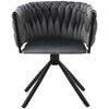 Rotatable Velvet Dining Chair with Metal Legs Kitchen Chair Swivel Modern Grey