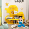 Yellow Bookshelf Storage Shelf For Children's Reading Room Open Storage Modern