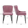 2/4/6 Pcs Dining Chairs Set Velvet Padded Seat Metal Legs Kitchen Armchair Home